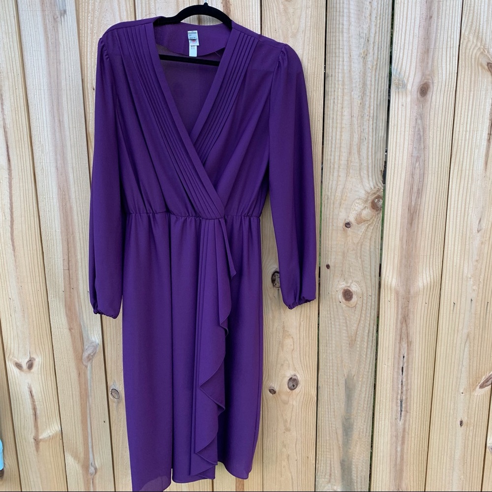 Vintage Purple Made in USA Midi Dress